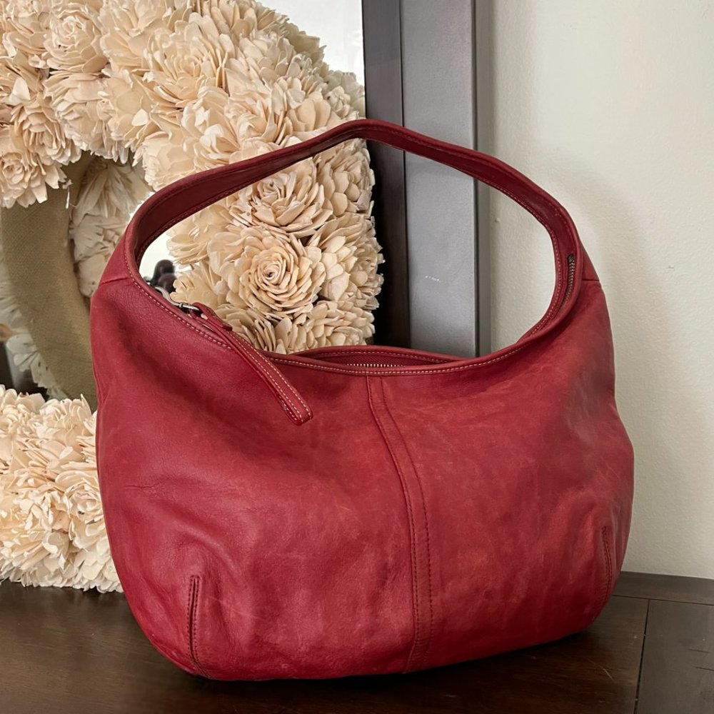 Coach Ergo Vintage Red Leather Hobo Bag